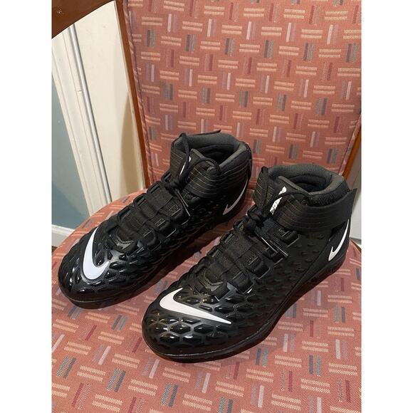 New Nike Men’s Sz 10.5 Force Savage Pro 2 Football Cleats Black White AH4000-002 - Picture 3 of 6